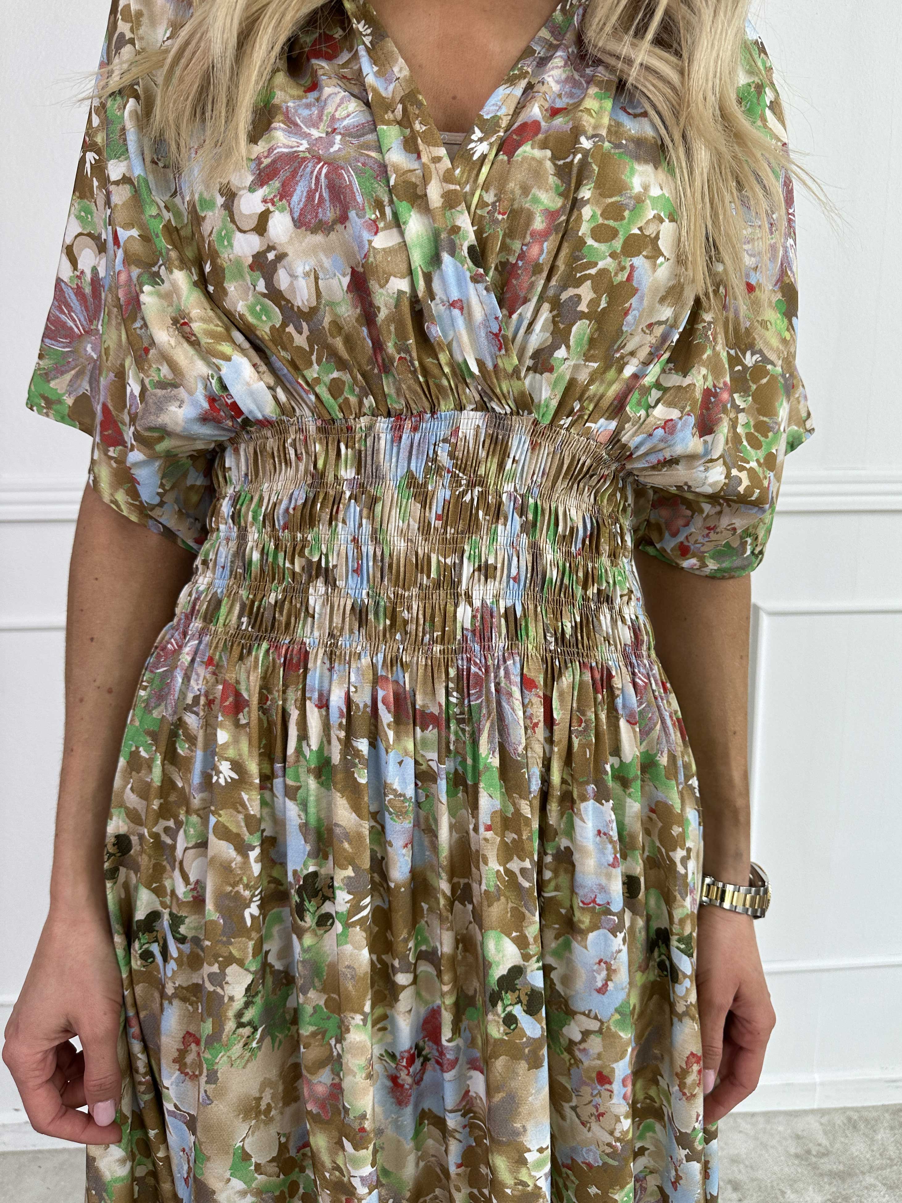 Pams Flower Viscose - Klänning nu i viskos med blomstermönster och smock